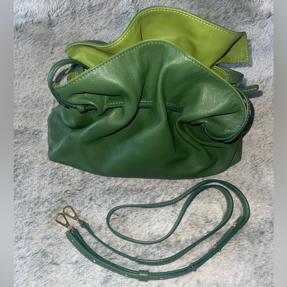 Mansur Gavriel Green Drawstring Purse